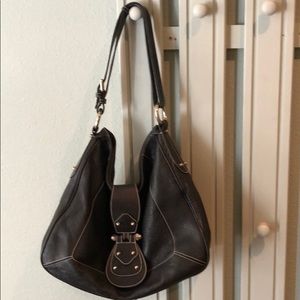*Open to trade** Furla black leather hobo bag